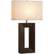 Julie 30 inch 23 watt Dark Walnut Wood and Weathered Brass Standing Table Lamp Portable Light